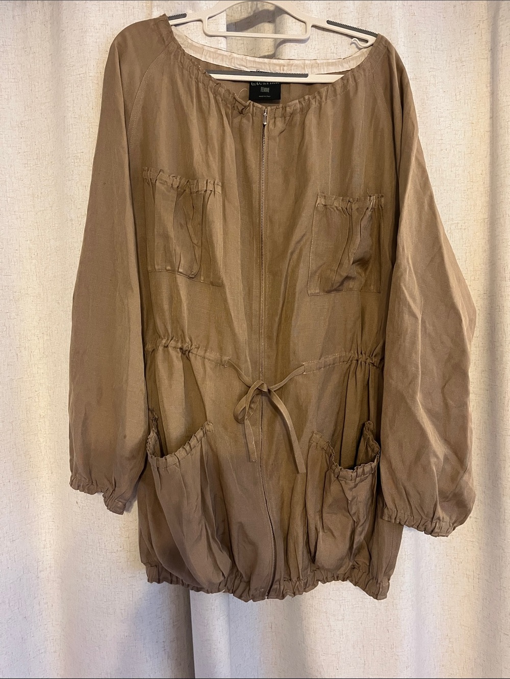 Jean Paul Gaultier Olive-Tan Utility Drawstring Jacket sise 6